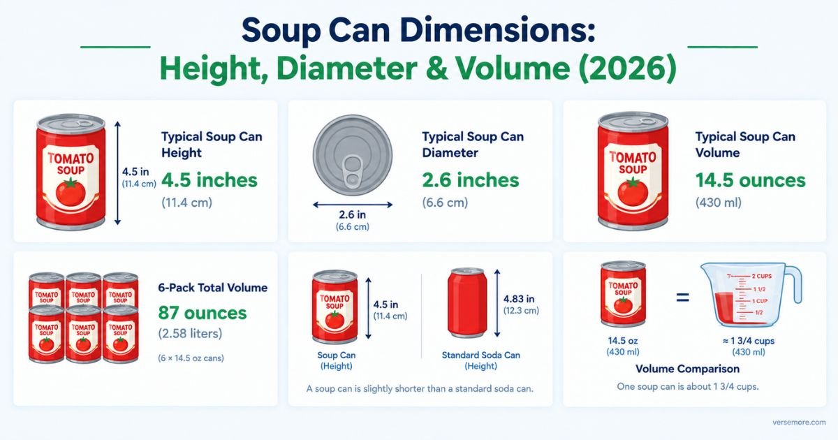 Soup Can Dimensions: Height, Diameter & Volume (2026)