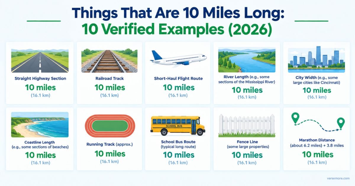 Things That Are 10 Miles Long: 10 Verified Examples (2026)