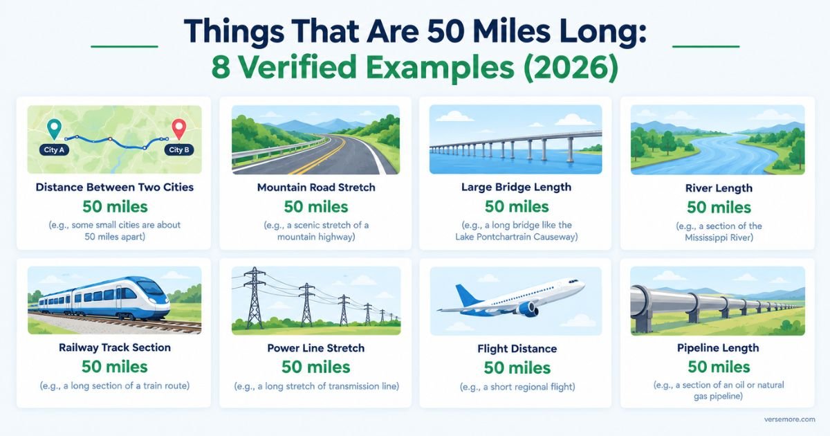 Things That Are 50 Miles Long: 8 Verified Examples (2026)