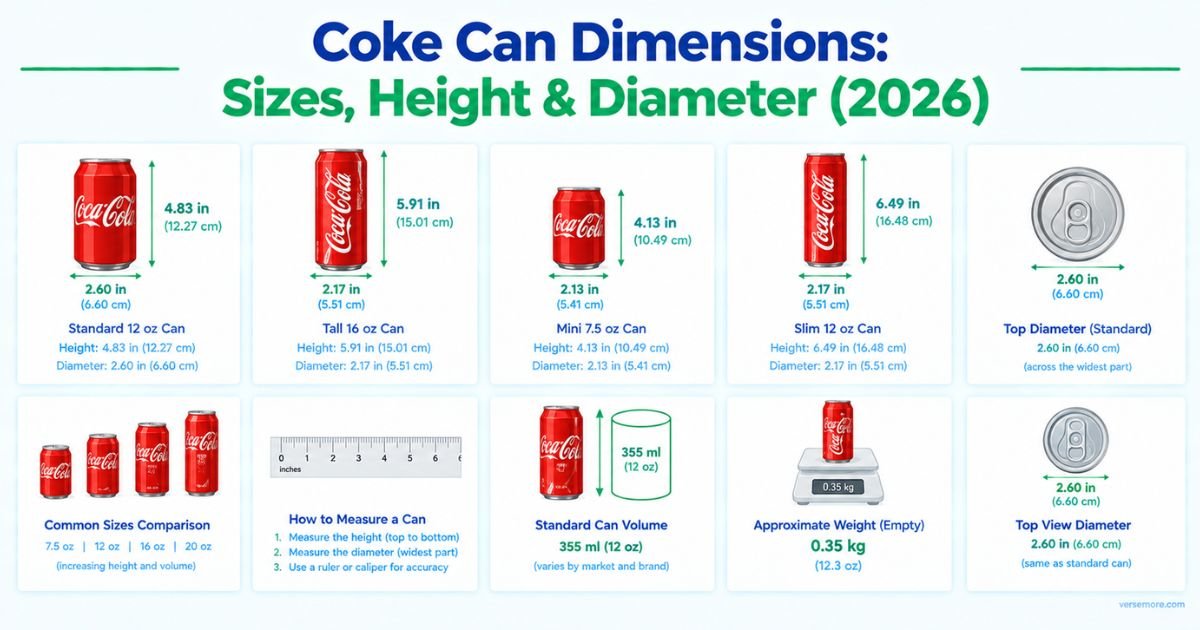 Coke Can Dimensions: Sizes, Height & Diameter (2026)