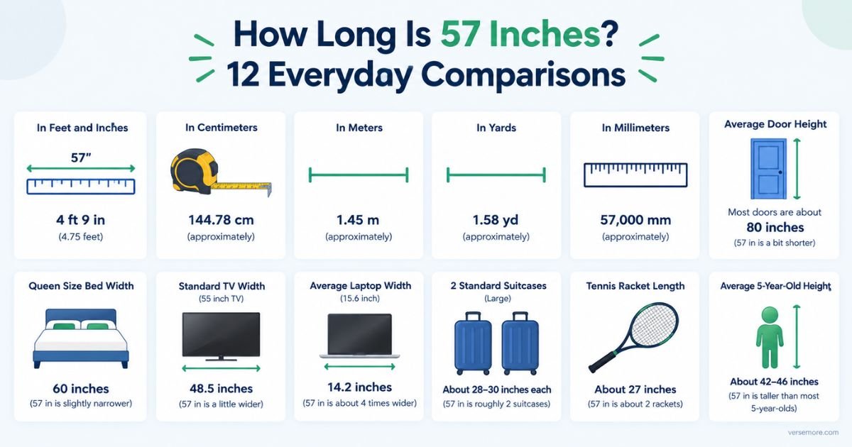 How Long Is 57 Inches? 12 Everyday Comparisons