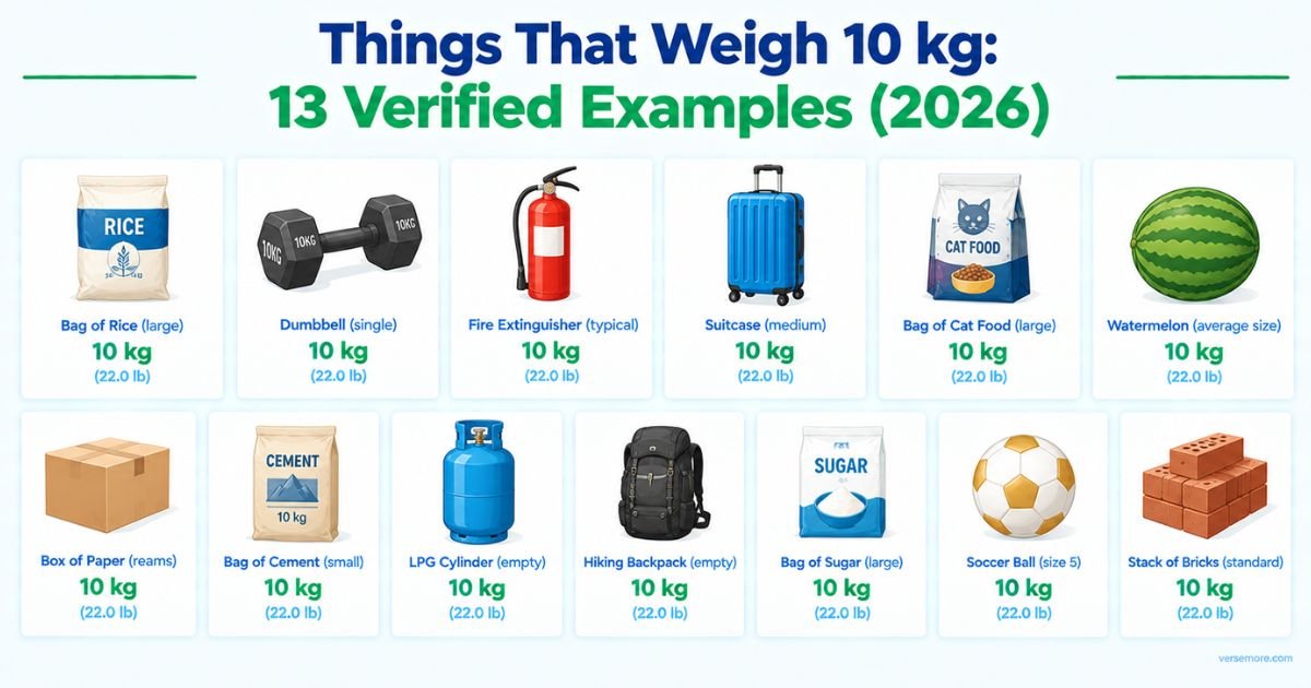 Things That Weigh 10 kg: 13 Verified Examples (2026)